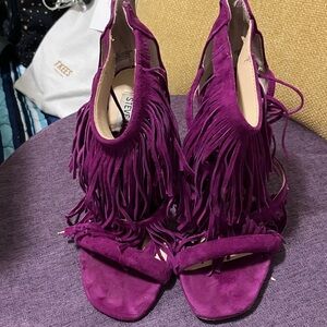 Steve Madden Magenta Fringe Heels